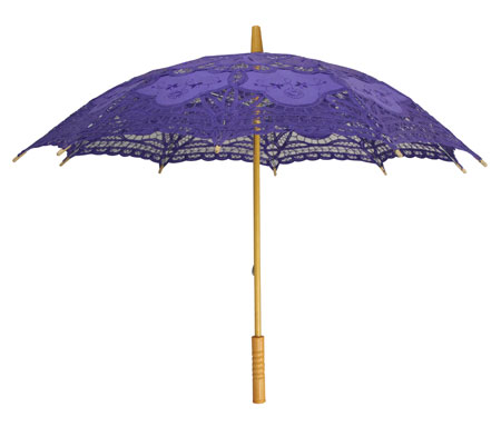 Steampunk Ladies Purple Cotton,Lace Lacy Parasol | Gothic | Pirate | LARP | Cosplay | Retro | Vampire || Embroidered Lace Parasol - Orchid
