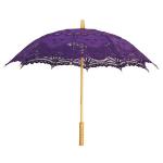 Embroidered Lace Parasol - Dark Berry