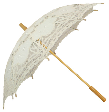 Embroidered Lace Parasol - Ivory