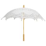 Embroidered Lace Parasol - White