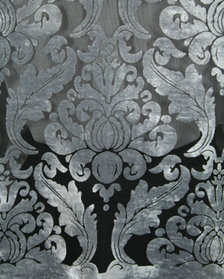 Baroque Rectangle Shawl - Gray Velvet