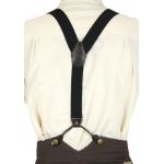  Victorian,Old West,Steampunk,Edwardian Suspenders Black Elastic Y-Back Braces |Antique, Vintage, Old Fashioned, Wedding, Theatrical, Reenacting Costume |