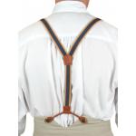  Victorian,Old West, Suspenders Blue,Multicolor Elastic Y-Back Braces |Antique, Vintage, Old Fashioned, Wedding, Theatrical, Reenacting Costume | Short Suspenders