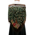  Victorian,Old West,Edwardian Ladies Shawls Brown Floral,Peacock Shawls |Antique, Vintage, Old Fashioned, Wedding, Theatrical, Reenacting Costume |