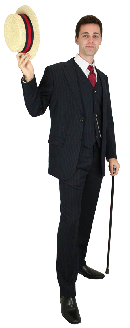 Luciano Pinstripe Suit - Navy