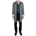  Victorian,Old West,Edwardian Mens Coats Gray Cotton Blend Solid Frock Coats,Matched Separates |Antique, Vintage, Old Fashioned, Wedding, Theatrical, Reenacting Costume |