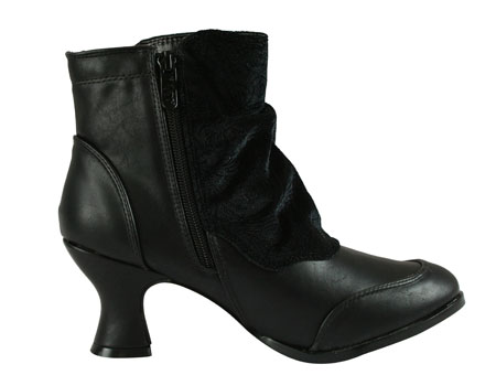 Dierdre Velvet Boot - Black Faux Leather