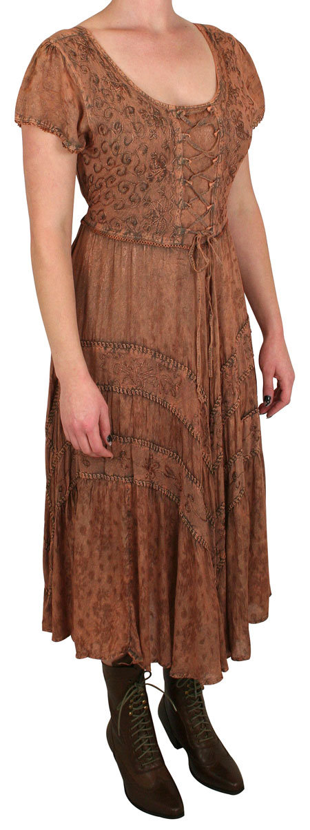 Persephone Cap Sleeve Dress - Copper