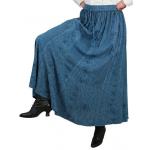 Victorian,Steampunk,Edwardian Ladies Skirts Blue Synthetic Floral Work Skirts,Dress Skirts |Antique, Vintage, Old Fashioned, Wedding, Theatrical, Reenacting Costume |