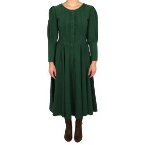  Victorian,Old West,Edwardian Ladies Dresses and Suits Green Cotton Solid Dresses |Antique, Vintage, Old Fashioned, Wedding, Theatrical, Reenacting Costume |