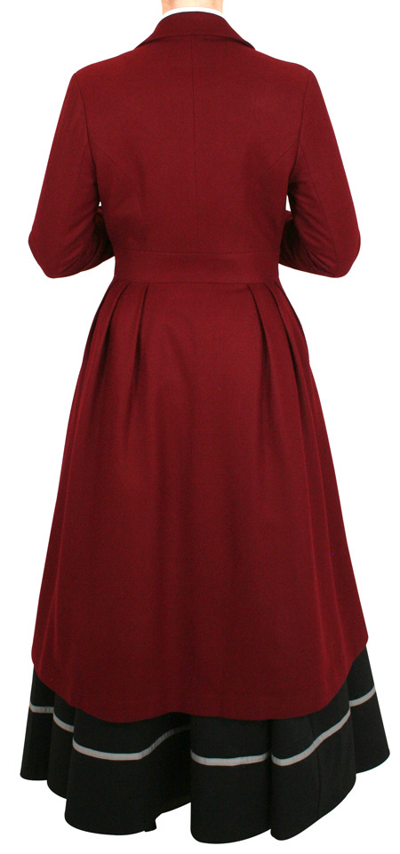 Bernadette Double Breasted Coat - Red Wool Blend