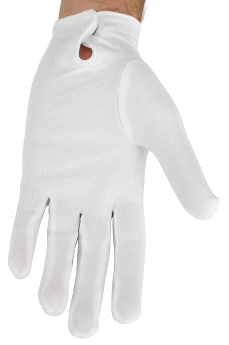 Mens Formal Dress Gloves - White with Snap