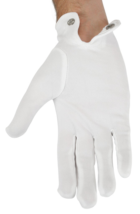 Mens Formal Dress Gloves - White with Snap