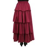  Victorian,Old West, Ladies Skirts Burgundy,Red Cotton Solid Dress Skirts |Antique, Vintage, Old Fashioned, Wedding, Theatrical, Reenacting Costume |