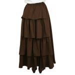  Victorian,Old West,Edwardian Ladies Skirts Brown Cotton Solid Dress Skirts |Antique, Vintage, Old Fashioned, Wedding, Theatrical, Reenacting Costume |