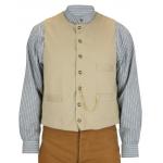  Victorian,Old West,Edwardian Mens Vests Tan,Brown Cotton Solid Work Vests |Antique, Vintage, Old Fashioned, Wedding, Theatrical, Reenacting Costume |