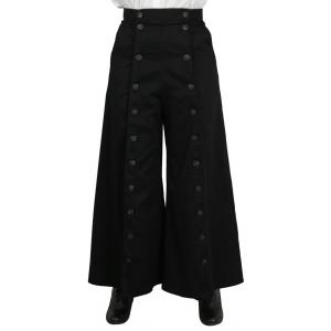  Old West Ladies Pants Black Cotton Solid Work Skirts,Riding Pants,Split Skirts |Antique, Vintage, Old Fashioned, Wedding, Theatrical, Reenacting Costume |