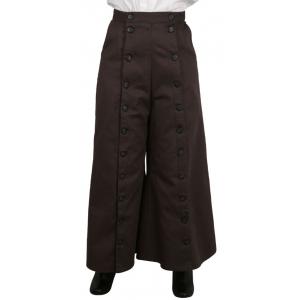  Edwardian,Old West Ladies Pants Brown Cotton Solid Work Skirts,Riding Pants,Split Skirts |Antique, Vintage, Old Fashioned, Wedding, Theatrical, Reenacting Costume |