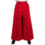  Old West, Ladies Pants Red Cotton Solid Work Skirts,Riding Pants,Split Skirts |Antique, Vintage, Old Fashioned, Wedding, Theatrical, Reenacting Costume |