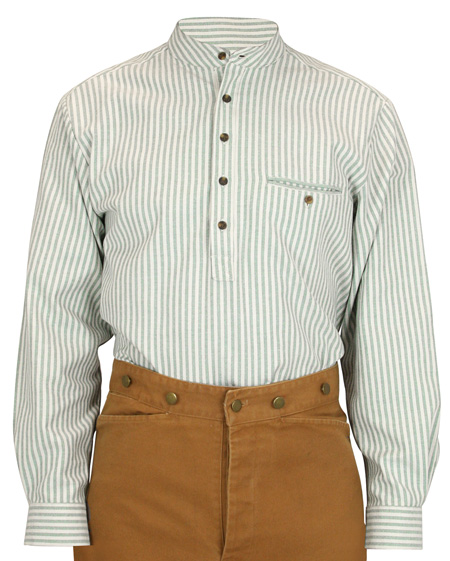 Galway Flannel Work Shirt - Green Stripe