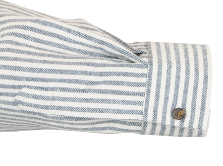 Galway Flannel Work Shirt - Dark Blue Stripe