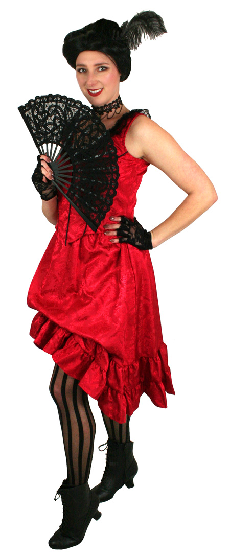 Steampunk Ladies Red Floral Dress | Gothic | Pirate | LARP | Cosplay | Retro | Vampire || Delilah Saloon Dress, Red Brocade