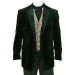  Victorian,Edwardian, Mens Coats Green Velvet,Synthetic Solid Smoking Jackets |Antique, Vintage, Old Fashioned, Wedding, Theatrical, Reenacting Costume |