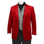  Victorian,Edwardian, Mens Coats Red Velvet,Synthetic Solid Smoking Jackets |Antique, Vintage, Old Fashioned, Wedding, Theatrical, Reenacting Costume |