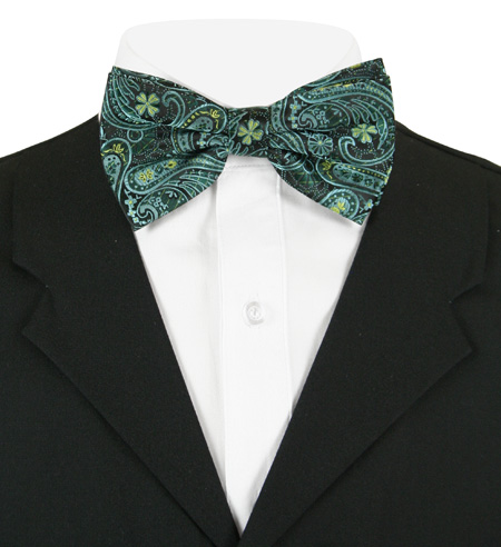 1800s Mens Blue,Green Bow Tie | 19th Century | Historical | Period Clothing | Theatrical || Vesper Bow Tie - Green Paisley