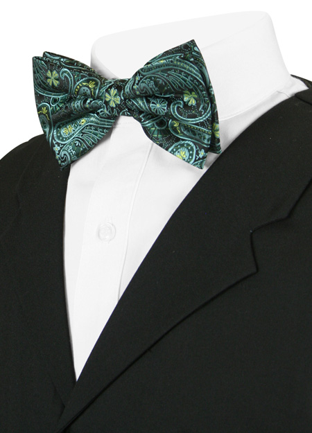 Vesper Bow Tie - Green Paisley