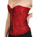  Victorian,Old West,Edwardian Ladies Corsets Red,Black Satin,Synthetic Floral Corsets |Antique, Vintage, Old Fashioned, Wedding, Theatrical, Reenacting Costume |