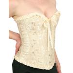  Victorian,Old West,Edwardian Ladies Corsets Ivory Satin,Synthetic Floral Corsets |Antique, Vintage, Old Fashioned, Wedding, Theatrical, Reenacting Costume |