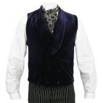  Victorian,Edwardian Mens Vests Blue Velvet,Synthetic Solid Dress Vests,Velvet Vests |Antique, Vintage, Old Fashioned, Wedding, Theatrical, Reenacting Costume |