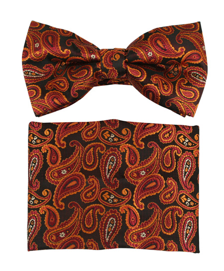 Daring Bow Tie - Small Orange Paisely