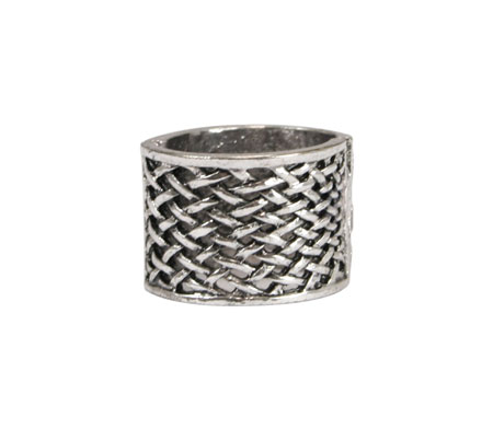 Reversible Scarf Ring - Silver