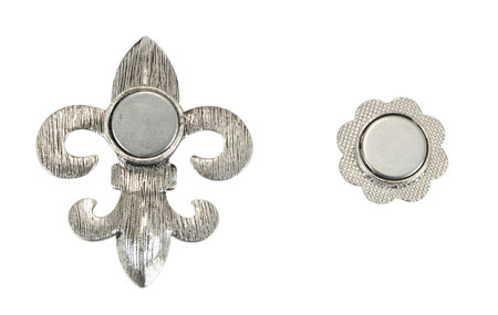 Silver Fleur-de-Lis - Magnetic Brooch