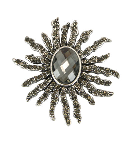 Vintage Ladies Silver Magnetic Brooche | Romantic | Old Fashioned | Traditional | Classic || Silver Sunburst - Magnetic Brooch