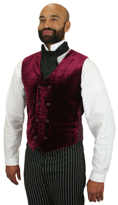 Men's Burgundy Red Wine Tuxedo Vest & Tie Open Back Herringbone  Tailcoat 2XL | eBay