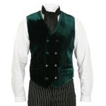  Victorian, Mens Vests Green Velvet,Synthetic Solid Dress Vests,Velvet Vests |Antique, Vintage, Old Fashioned, Wedding, Theatrical, Reenacting Costume |