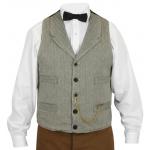  Victorian,Old West,Edwardian Mens Vests Gray Cotton Herringbone Dress Vests,Work Vests |Antique, Vintage, Old Fashioned, Wedding, Theatrical, Reenacting Costume |