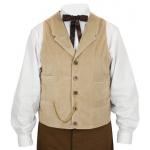  Victorian,Old West,Edwardian Mens Vests Tan,Brown Cotton Stripe,Solid Work Vests |Antique, Vintage, Old Fashioned, Wedding, Theatrical, Reenacting Costume |
