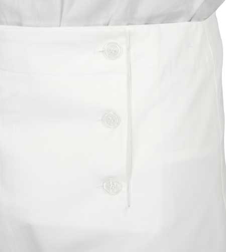 Regency Fall Front Trousers - White Twill