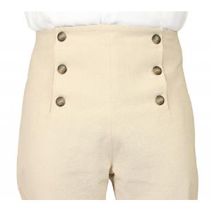  Victorian,Regency Mens Pants Tan Cotton Solid Fall Front Trousers,Dress Pants |Antique, Vintage, Old Fashioned, Wedding, Theatrical, Reenacting Costume |