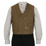  Victorian,Old West,Edwardian Mens Vests Brown Canvas,Cotton Solid Work Vests,Matched Separates |Antique, Vintage, Old Fashioned, Wedding, Theatrical, Reenacting Costume |
