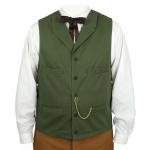  Victorian,Edwardian Mens Vests Green Cotton Herringbone Work Vests |Antique, Vintage, Old Fashioned, Wedding, Theatrical, Reenacting Costume |