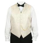  Victorian,Old West Mens Vests Ivory Satin,Microfiber,Synthetic Paisley Dress Vests,Tie Included |Antique, Vintage, Old Fashioned, Wedding, Theatrical, Reenacting Costume |