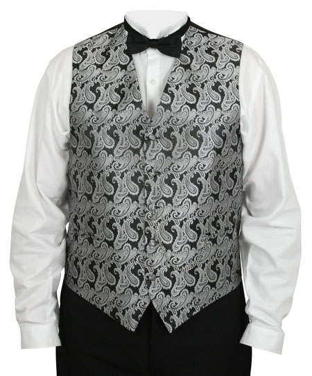 Fontaine Vest and Tie Set - Silver/Black