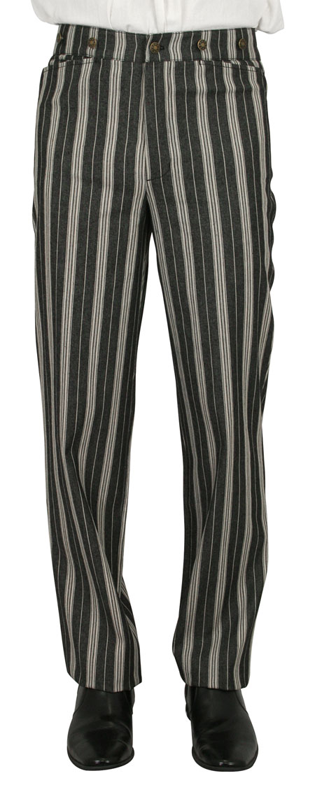 Towson Striped Trousers - Black