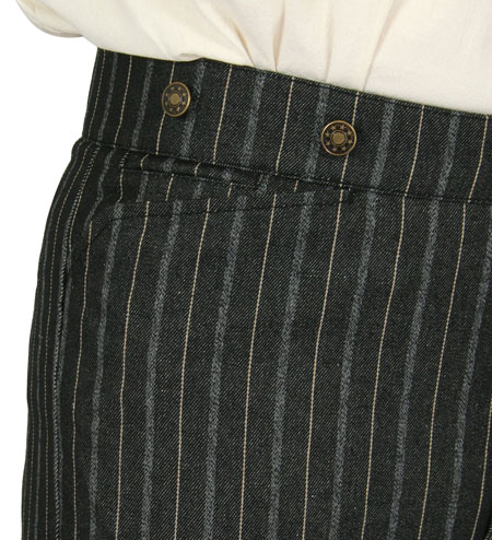 Preston Striped Trousers - Black