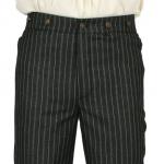  Victorian,Old West,Steampunk,Edwardian Mens Pants Black Cotton Blend Stripe Dress Pants,Work Pants |Antique, Vintage, Old Fashioned, Wedding, Theatrical, Reenacting Costume |